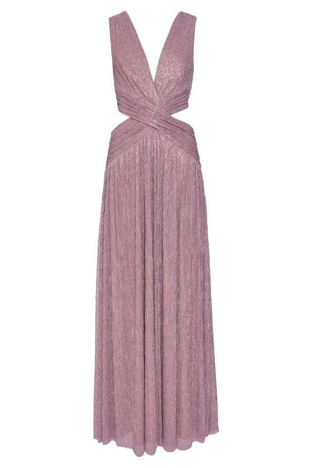 Robe Maxi Plongeante en Lurex