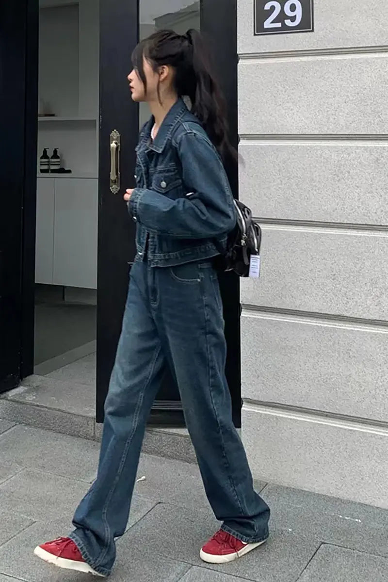 Chic Denim Two-Piece Set