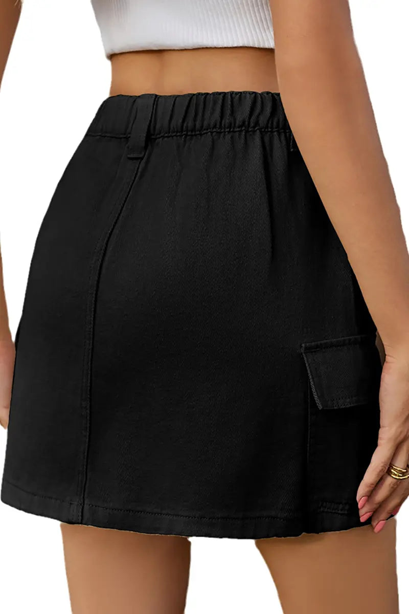 Gewassen elastische taille cargorok