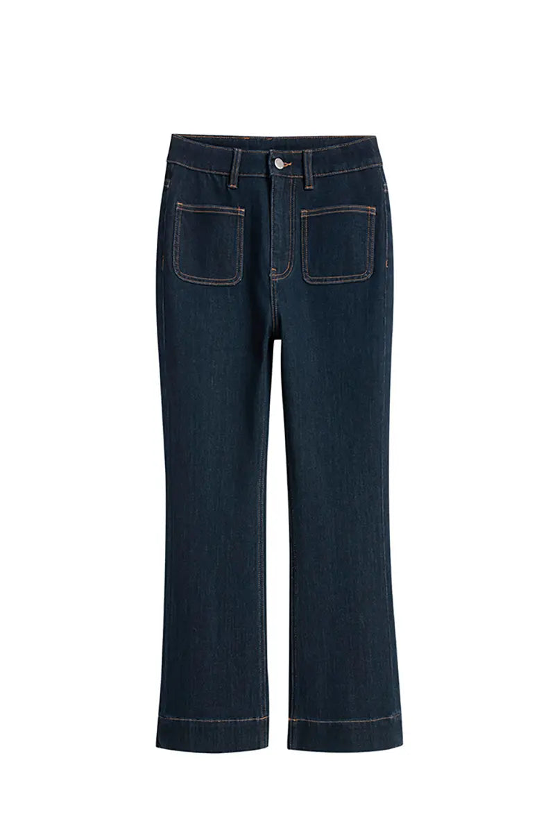 Petite Flare Jeans met Hoge Taille