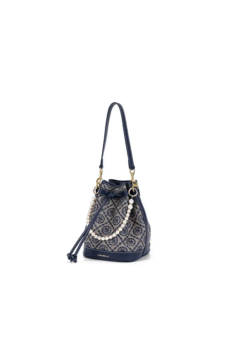 Jacquard Star Crossbody Bucket Bag