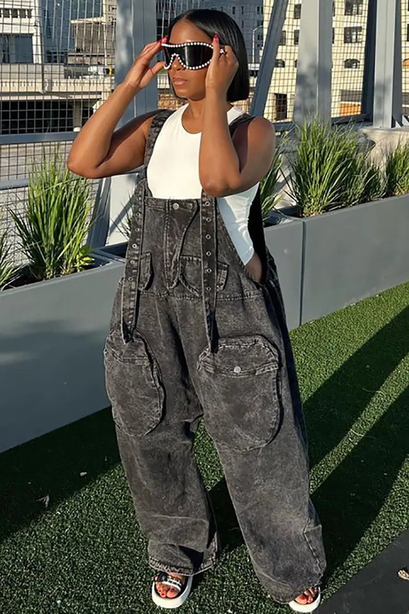 Trendy oversized jumpsuit met zakken