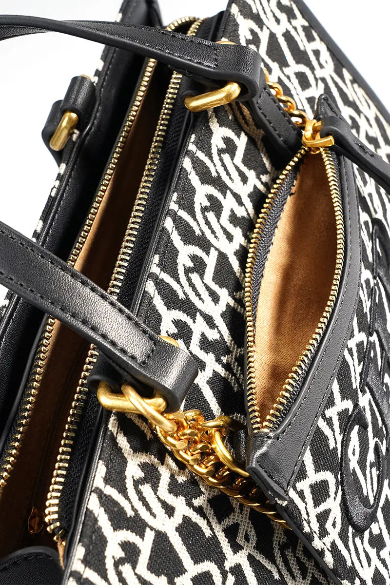 Jacquard Stitch Convertible Commuter Backpack Tote