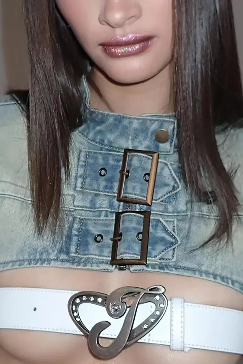 Sexy chique gewassen denim set