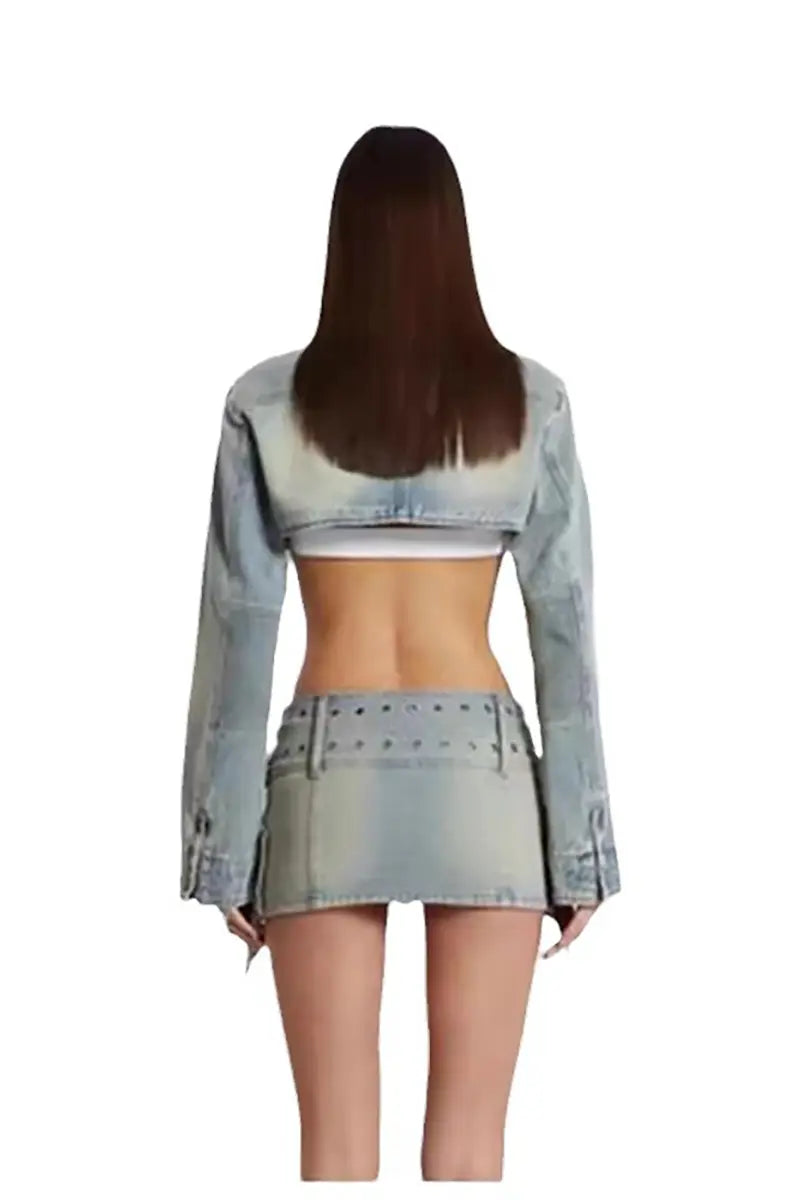 Sexy chique gewassen denim set