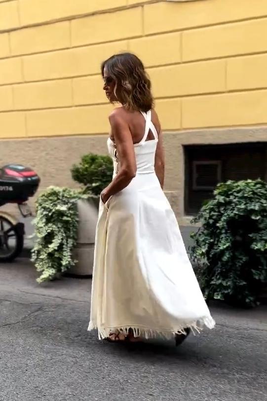 Boho Fringed White Maxi Dress with Pockets