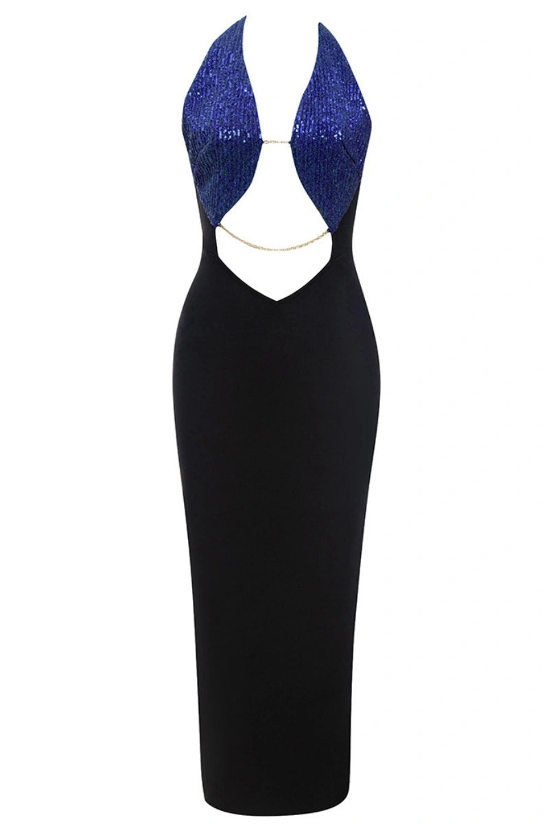 Backless Halter Evening Bandage Dress