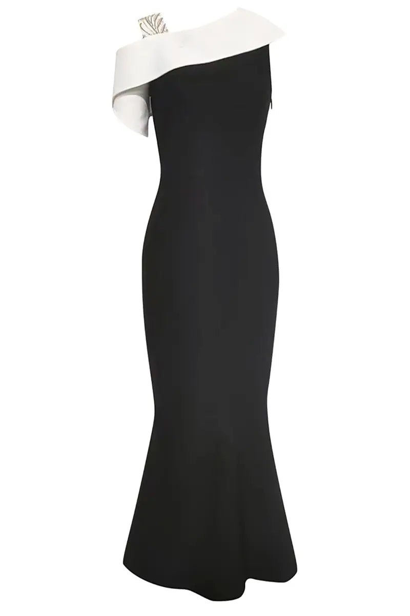 Sexy Colorblock Asymmetrische Bodycon Jurk