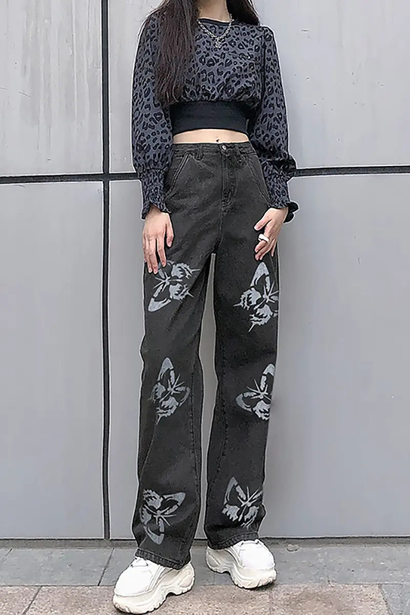 Printed Slim Fit Jeans