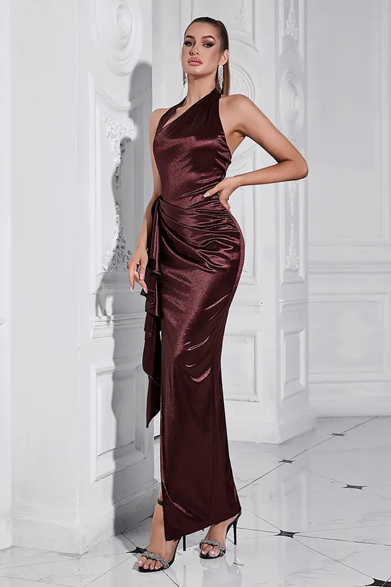 Halter Slit Maxi Dress