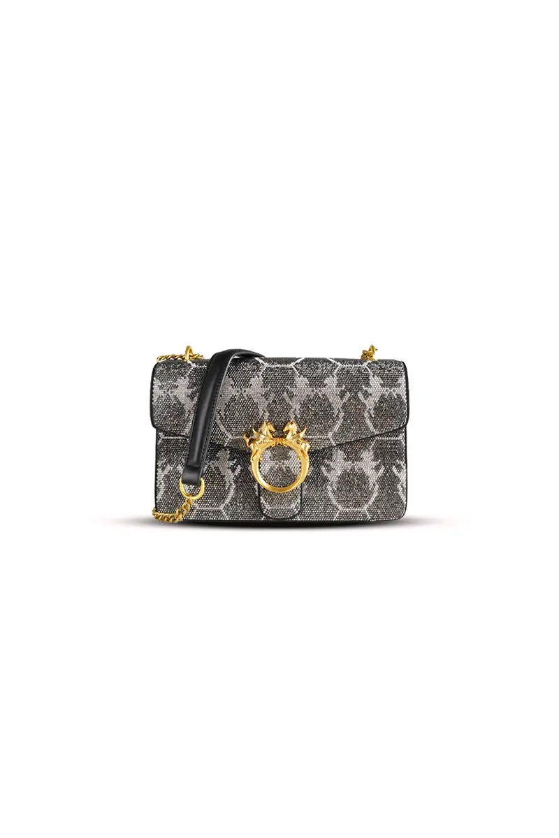 Rhinestone Vintage Style Mini Box Bag
