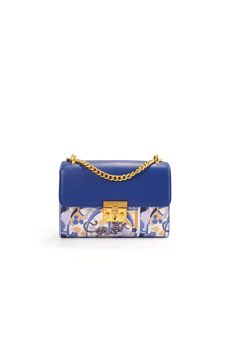 Unique Pattern Brown Top Handle Shoulder Bag