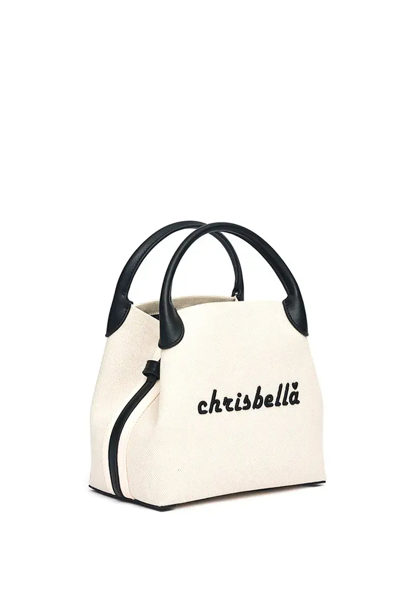 New High-End Letter Canvas Tote with Detachable Strap