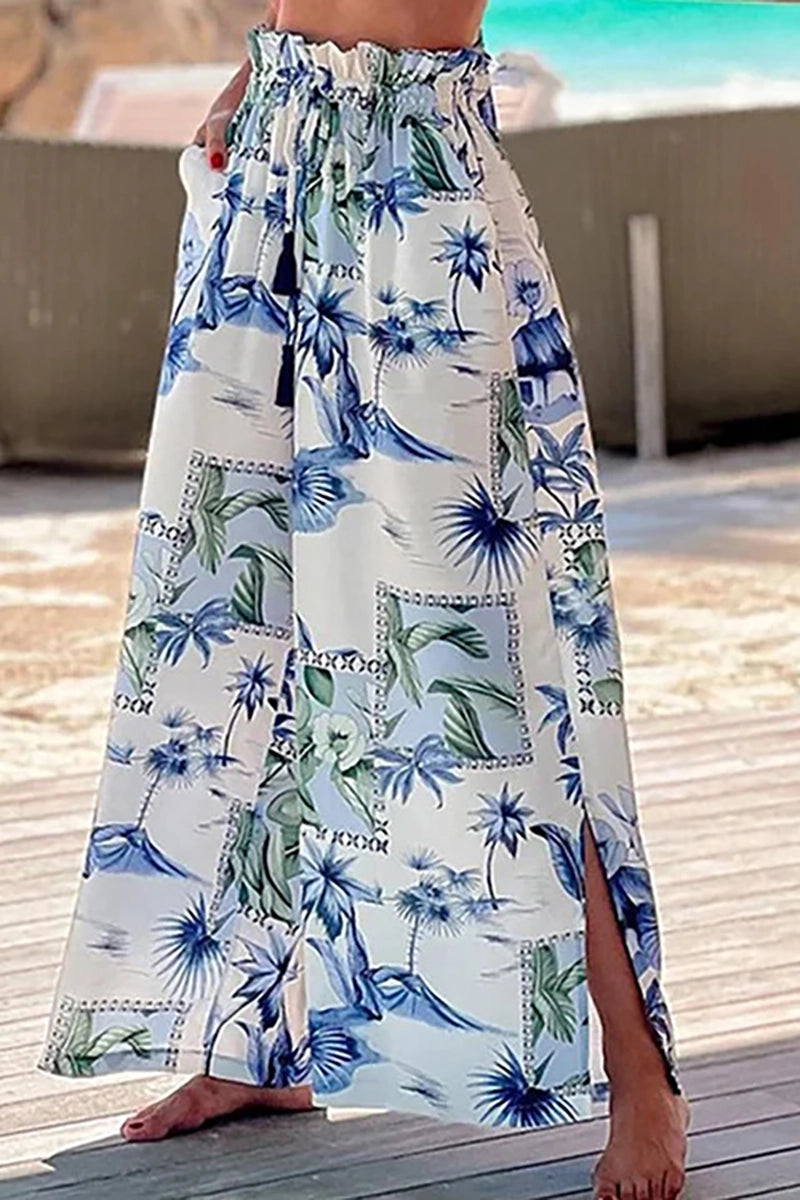 Tropische print tweedelige bikini set