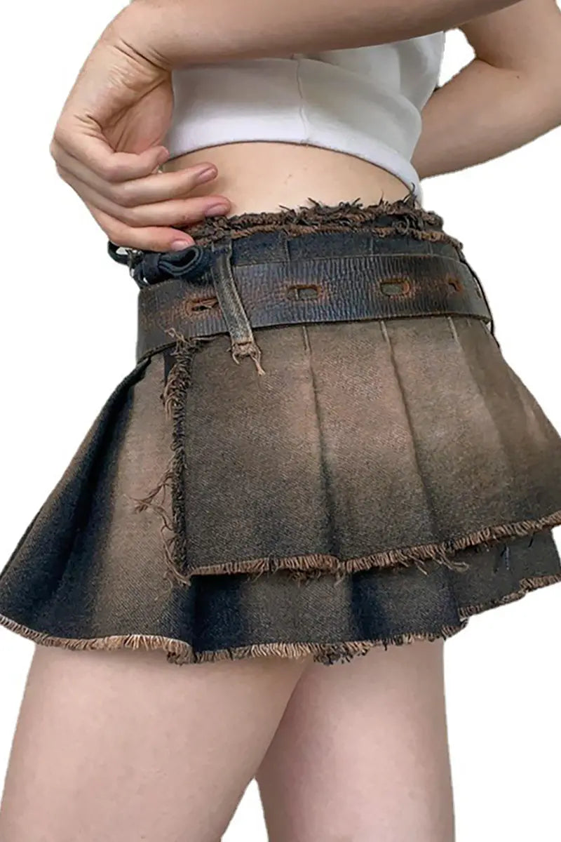Street Vintage Tie-Dye geplooide rok