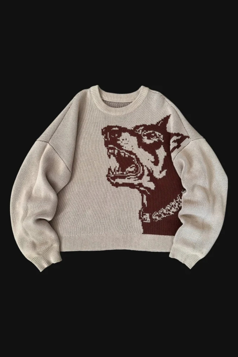 Doberman Graphic Knit Sweater