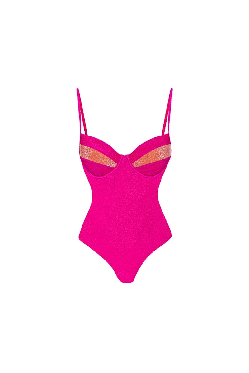 Neon sexy badedrakt i ett stykke