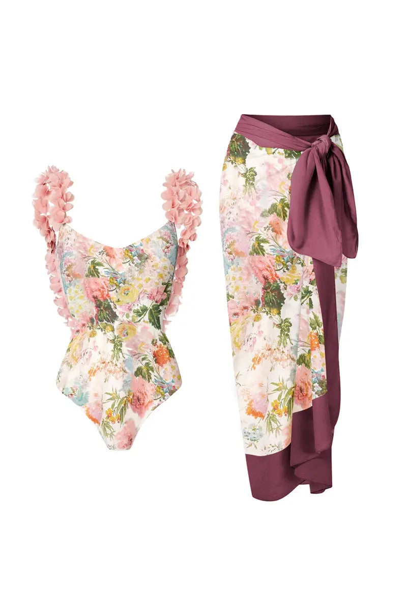 One-Piece Appliqué Sexy Bikini Swimsuit