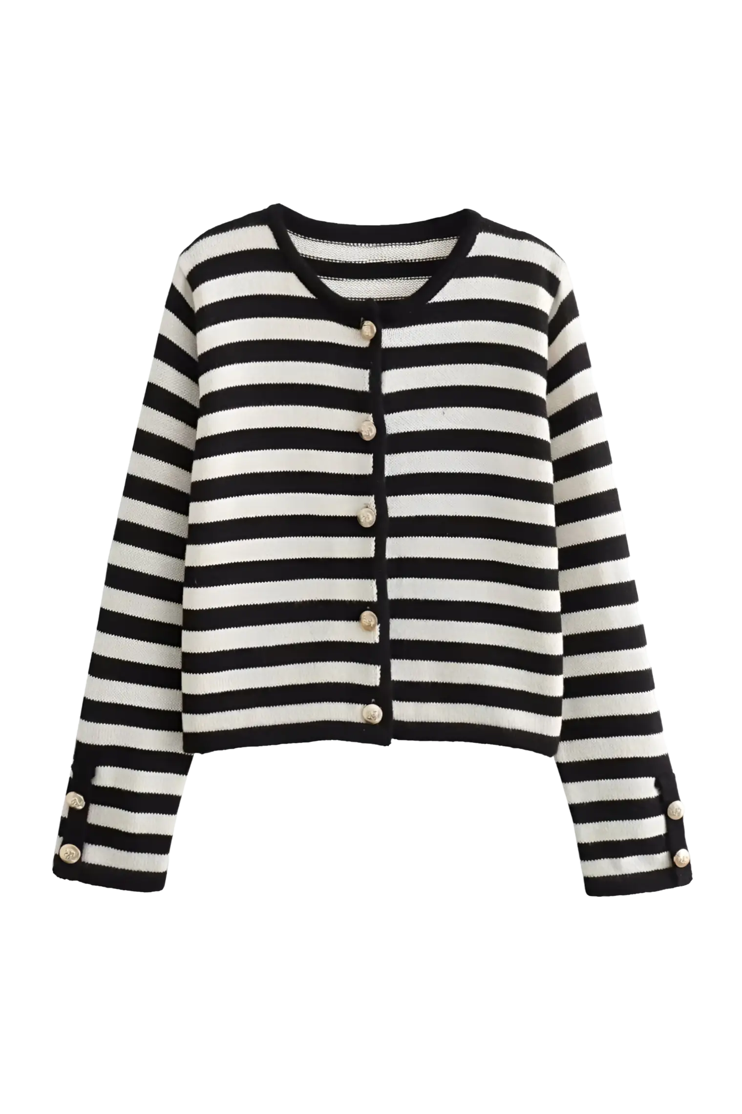 Gestreepte cardigan met lange mouwen en verlaagde schouders