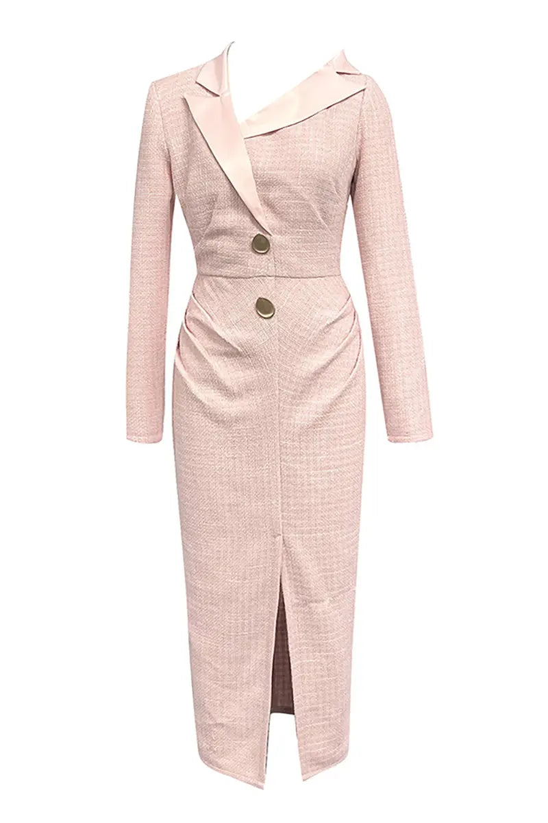 V-hals jurk met glitterpaneel