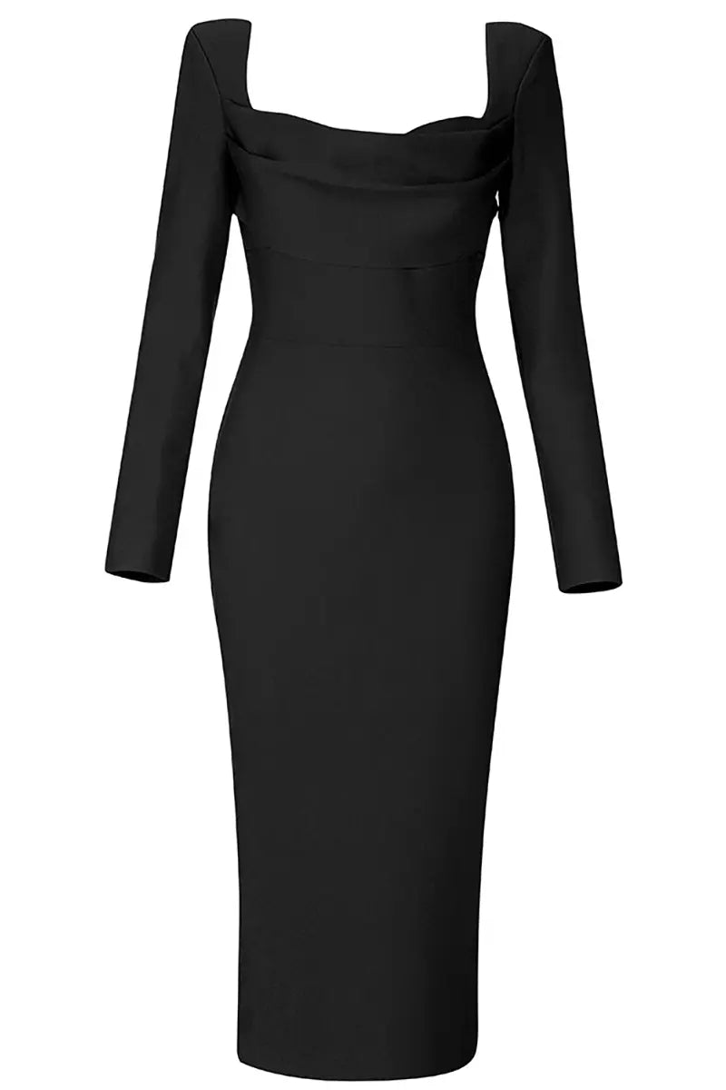 Sexy bandage jurk met vierkante hals