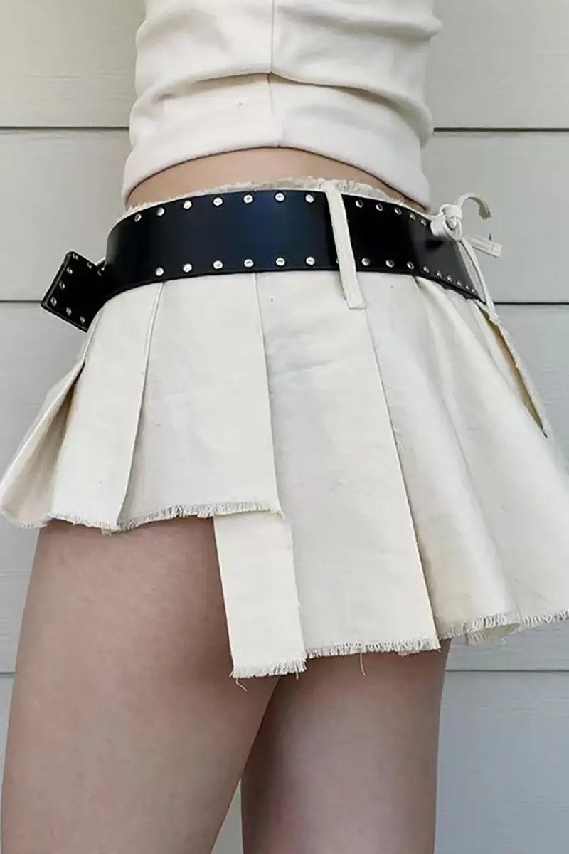 Sexy Asymmetric Pleated Skirt