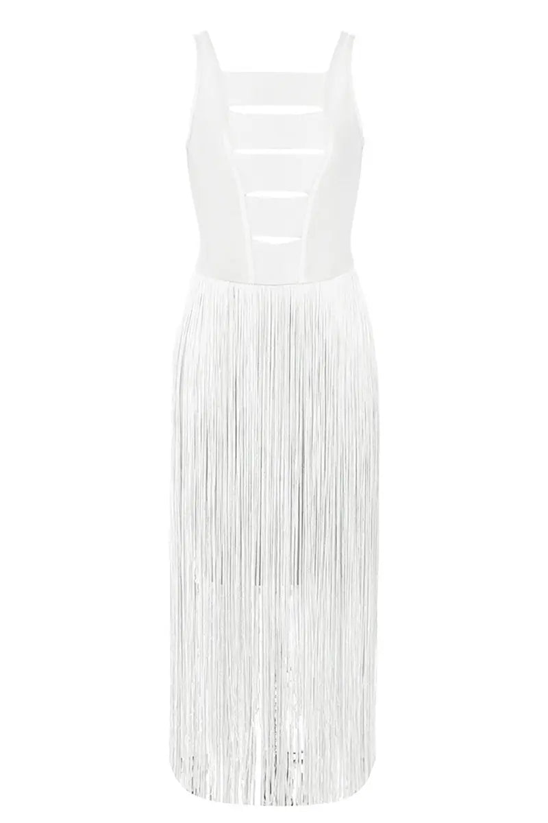 Vintage Sexy Strapless Franjes Bandage Jurk