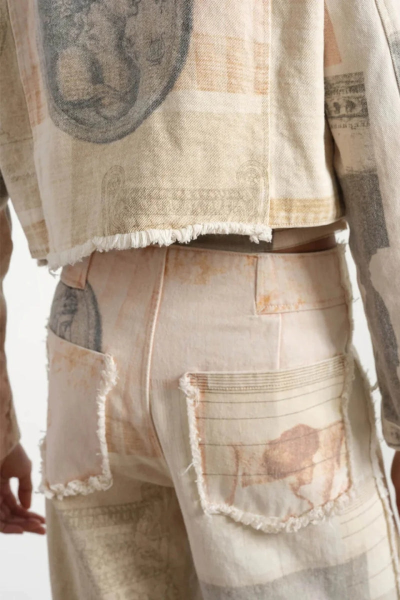 Marineblauwe riem jeans
