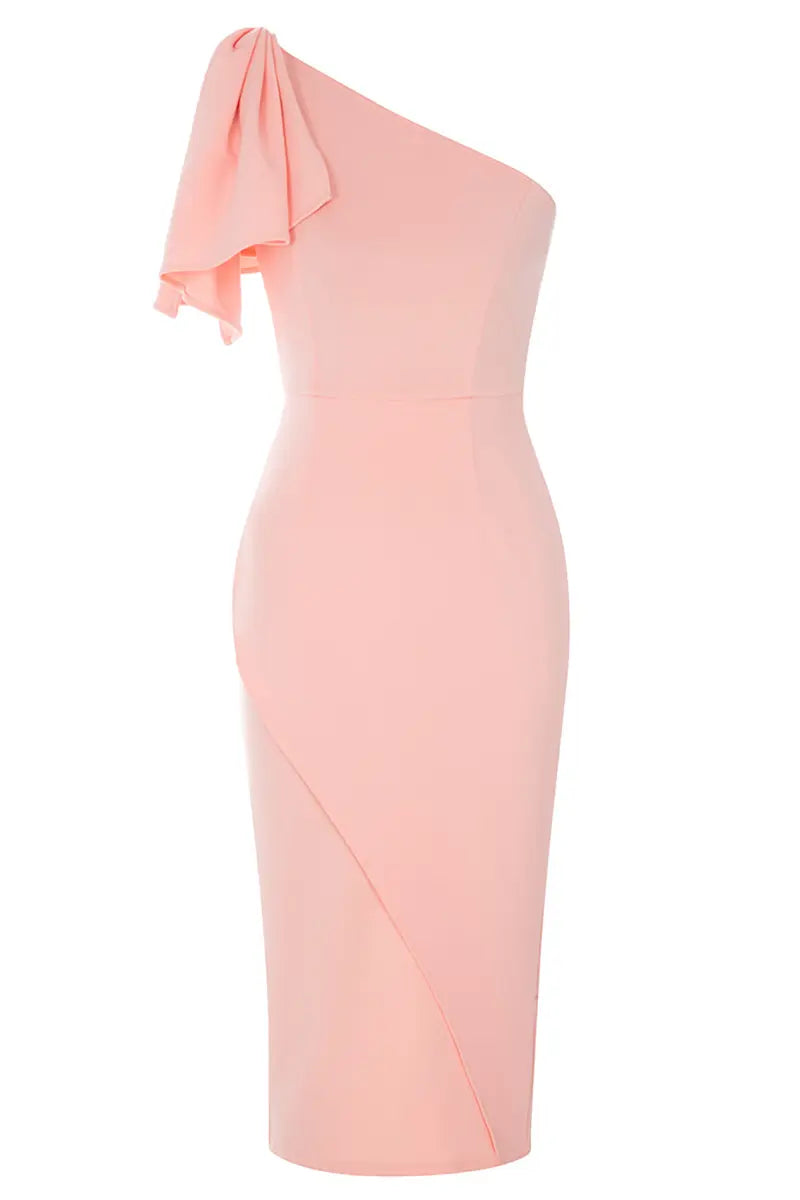 Vintage asymmetrische jurk met één schouder