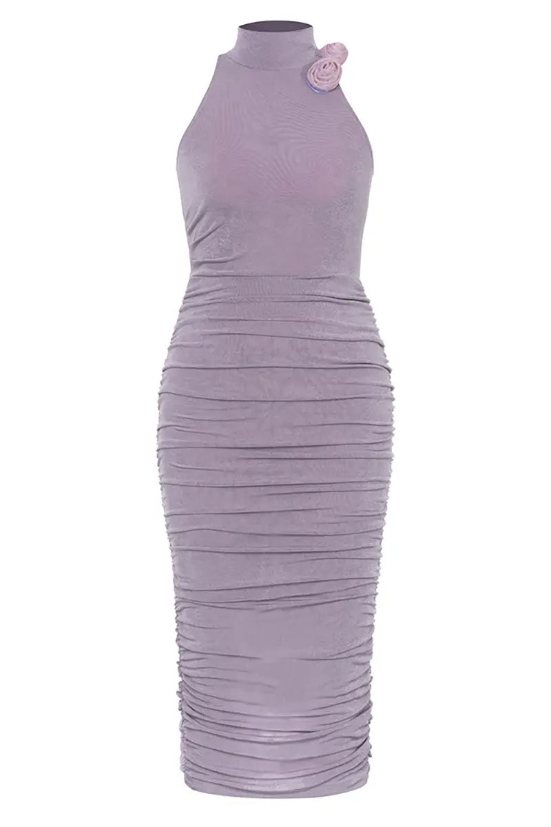Vintage geplooide mouwloze jurk