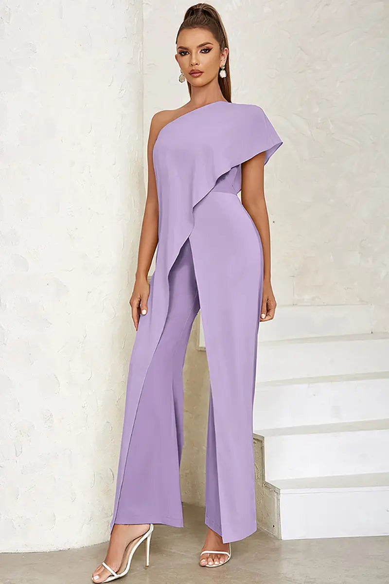 Sexy jumpsuit met één schouder en open rug