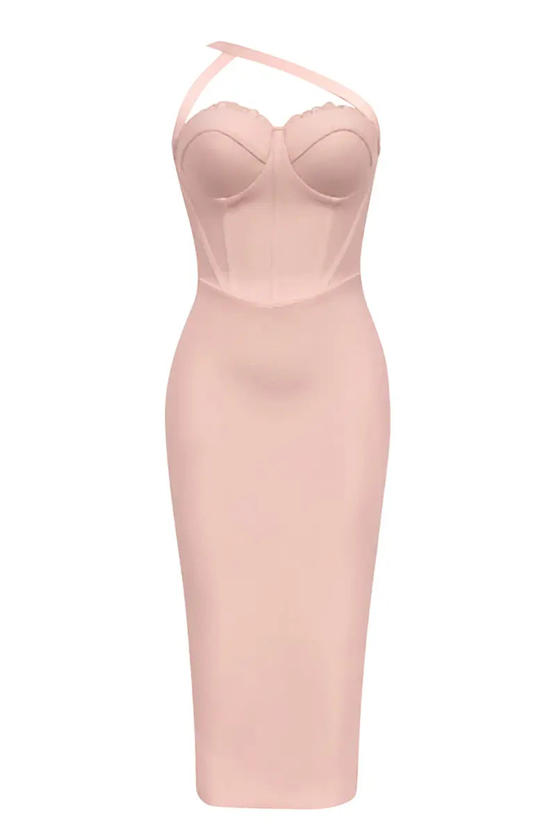 Minimalistische bodyconjurk met één schouder