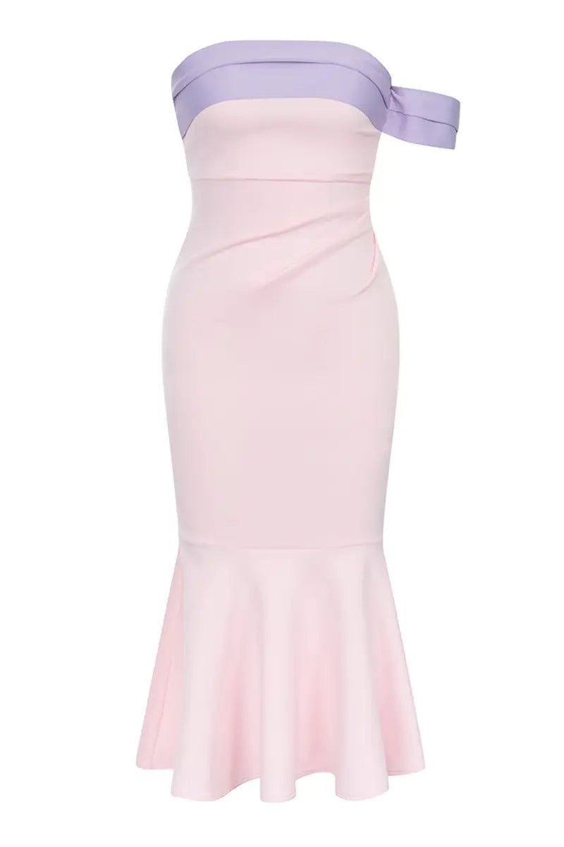 Colorblock Mermaid Bandage Dress