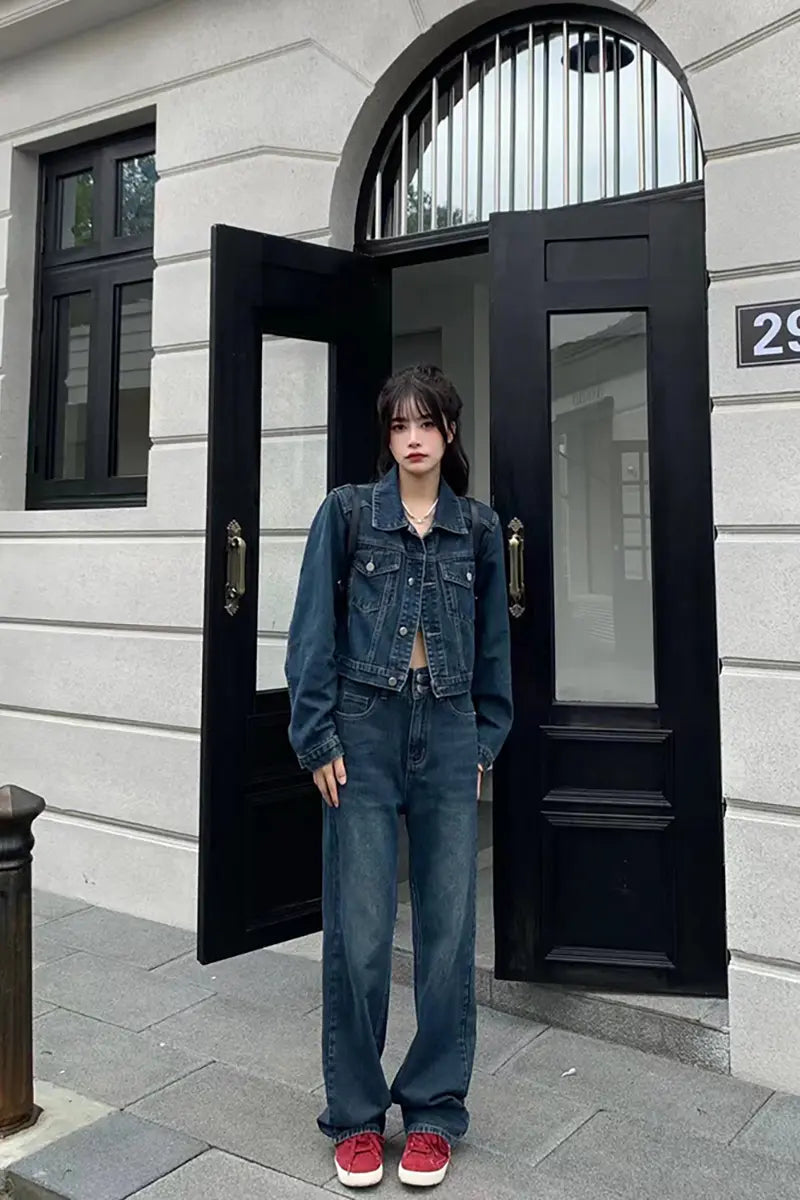 Chic Denim Two-Piece Set