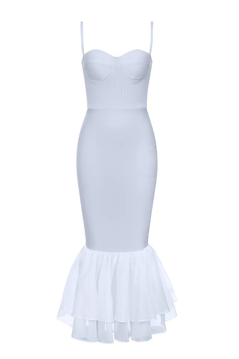 Vintage vierkante hals bodycon jurk