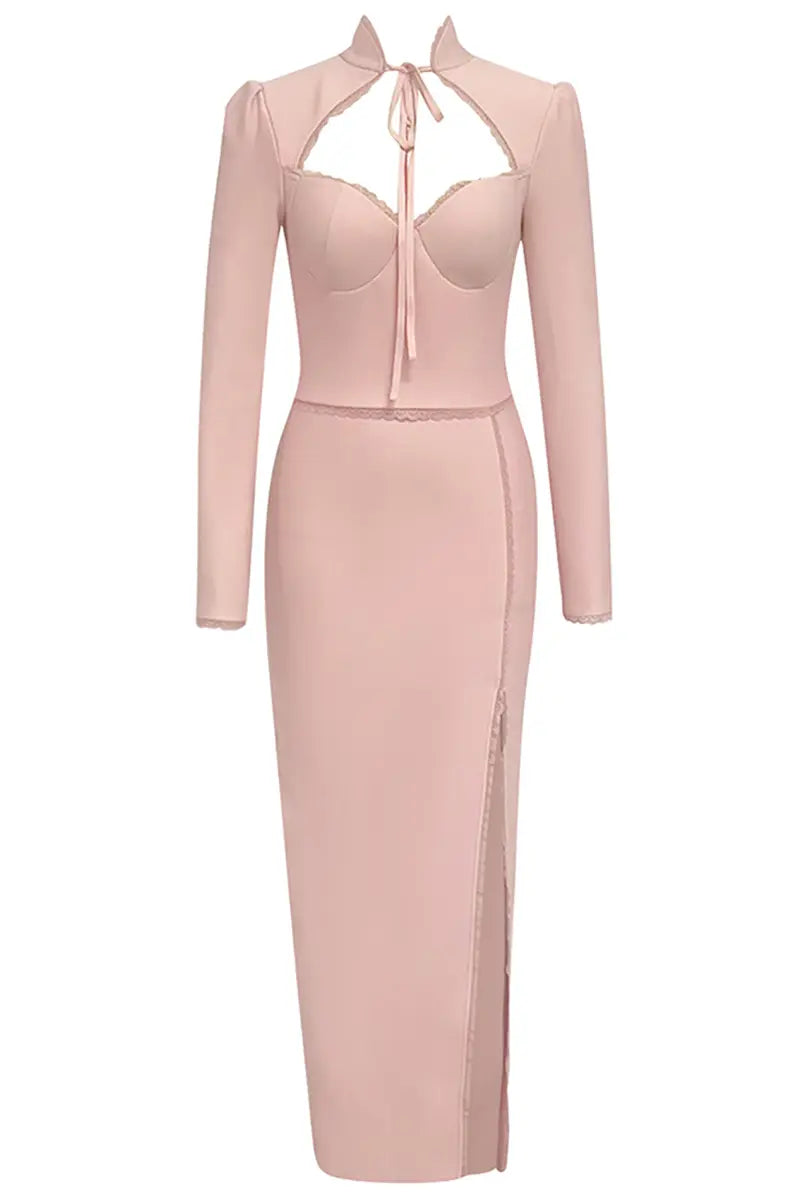 Sexy modieuze lange mouw strapless jurk