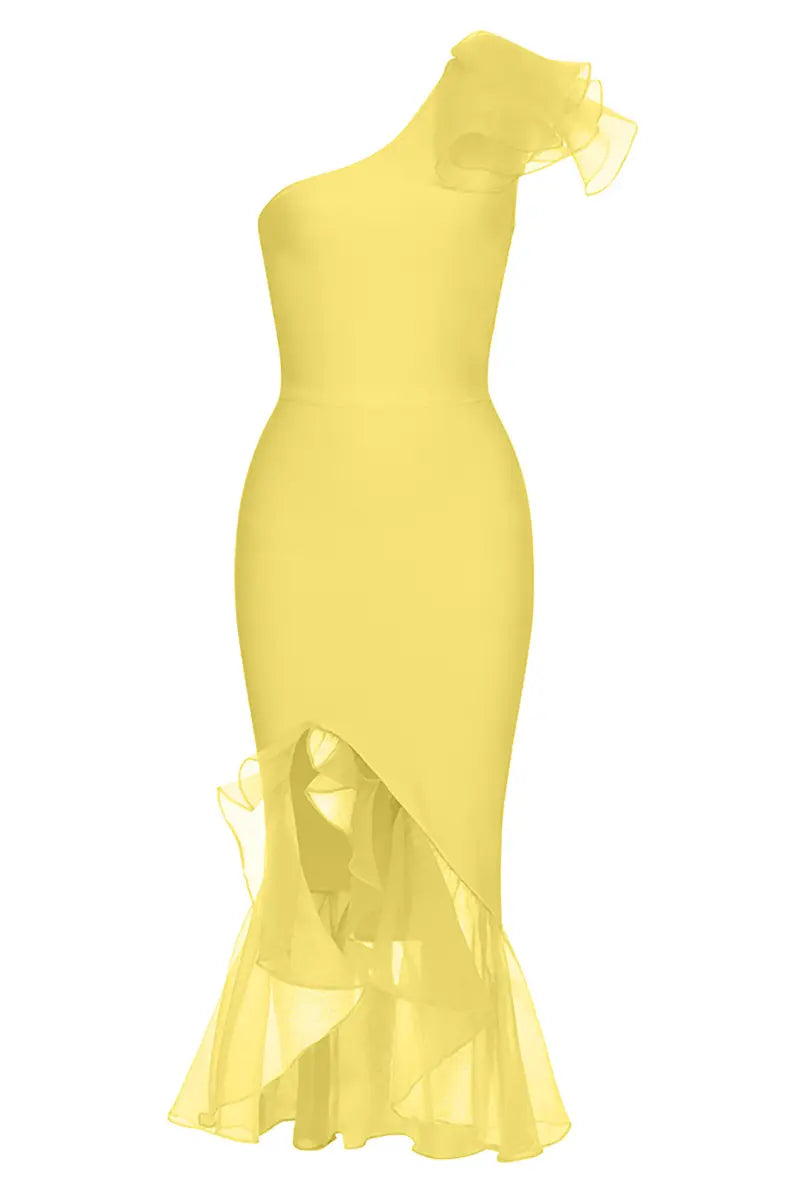 Sexy kanten zeemeerminjurk met één schouder
