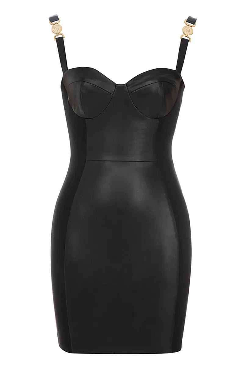 Sexy strakke mini-jurk met open rug en bandjes