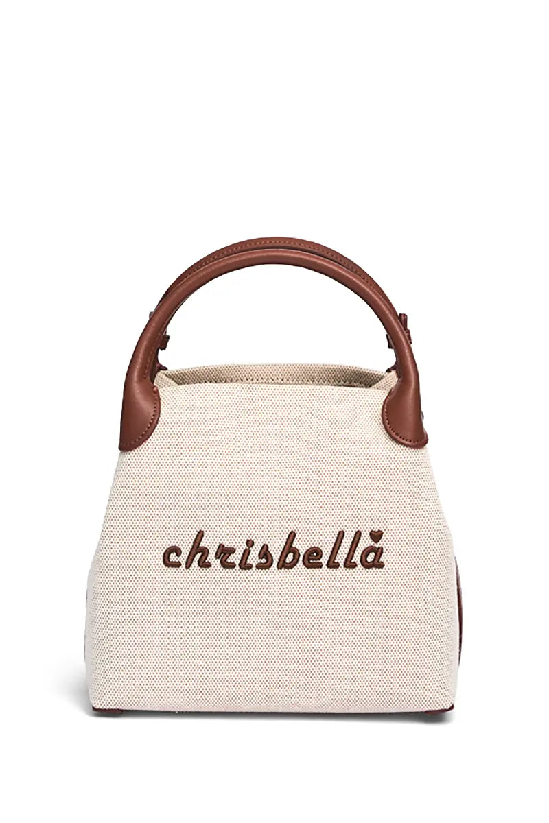 New High-End Letter Canvas Tote with Detachable Strap