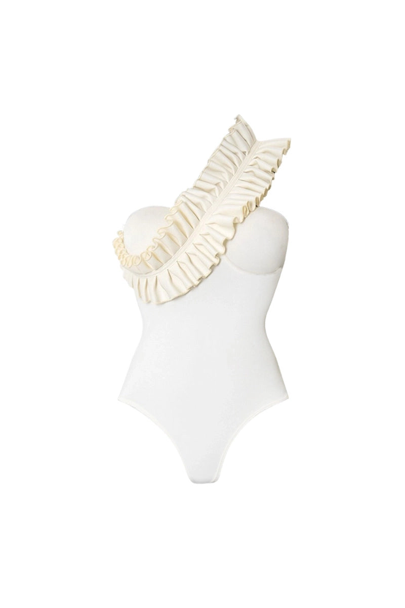 Ruffled Ruched One Piece Swimsuit