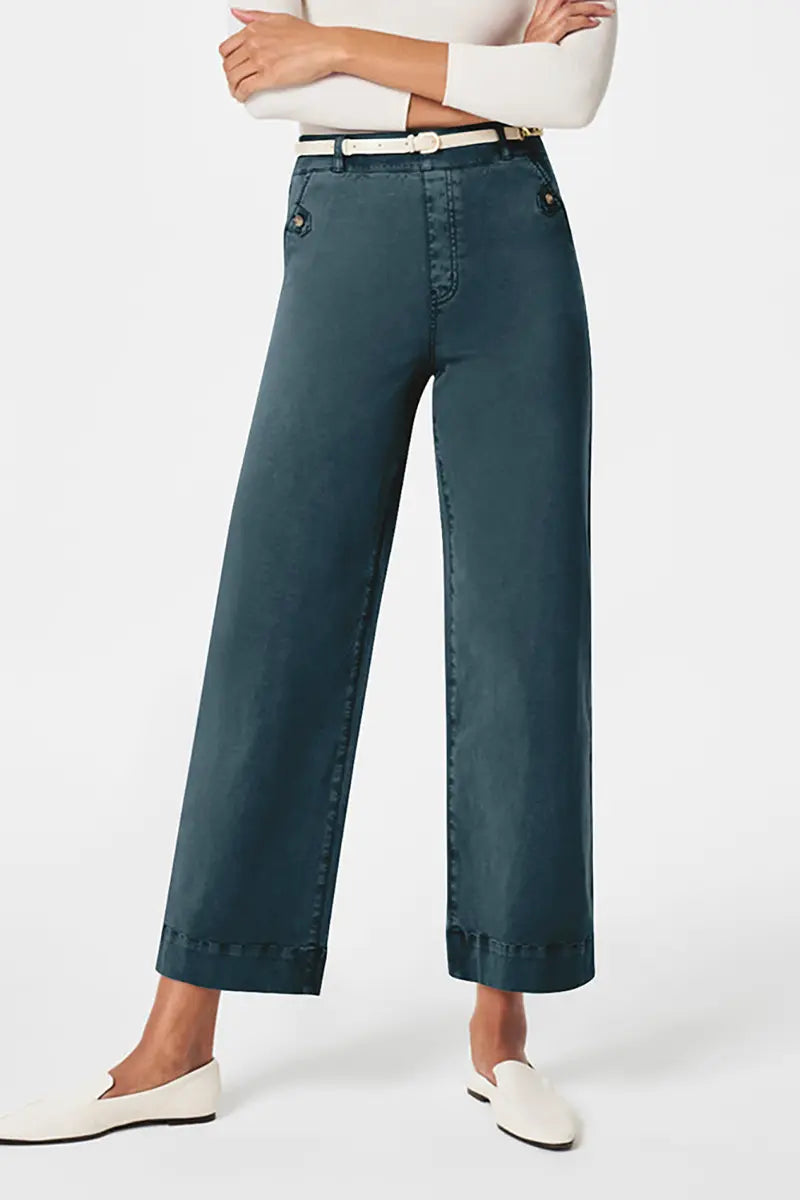 Rekbare wijde pijpen denim