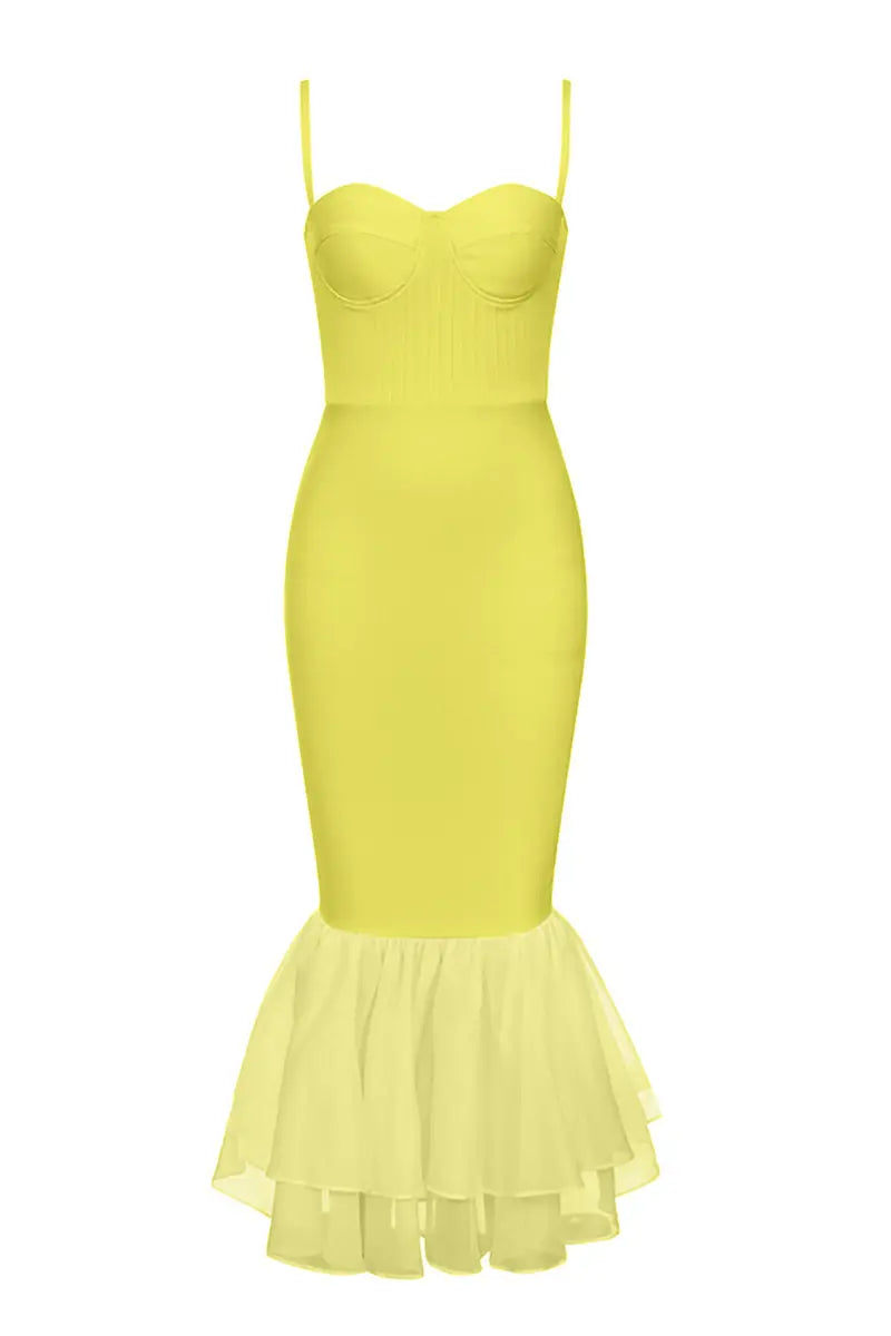 Vintage vierkante hals bodycon jurk