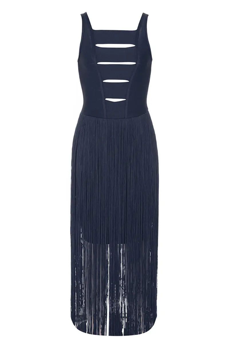 Vintage Sexy Strapless Franjes Bandage Jurk