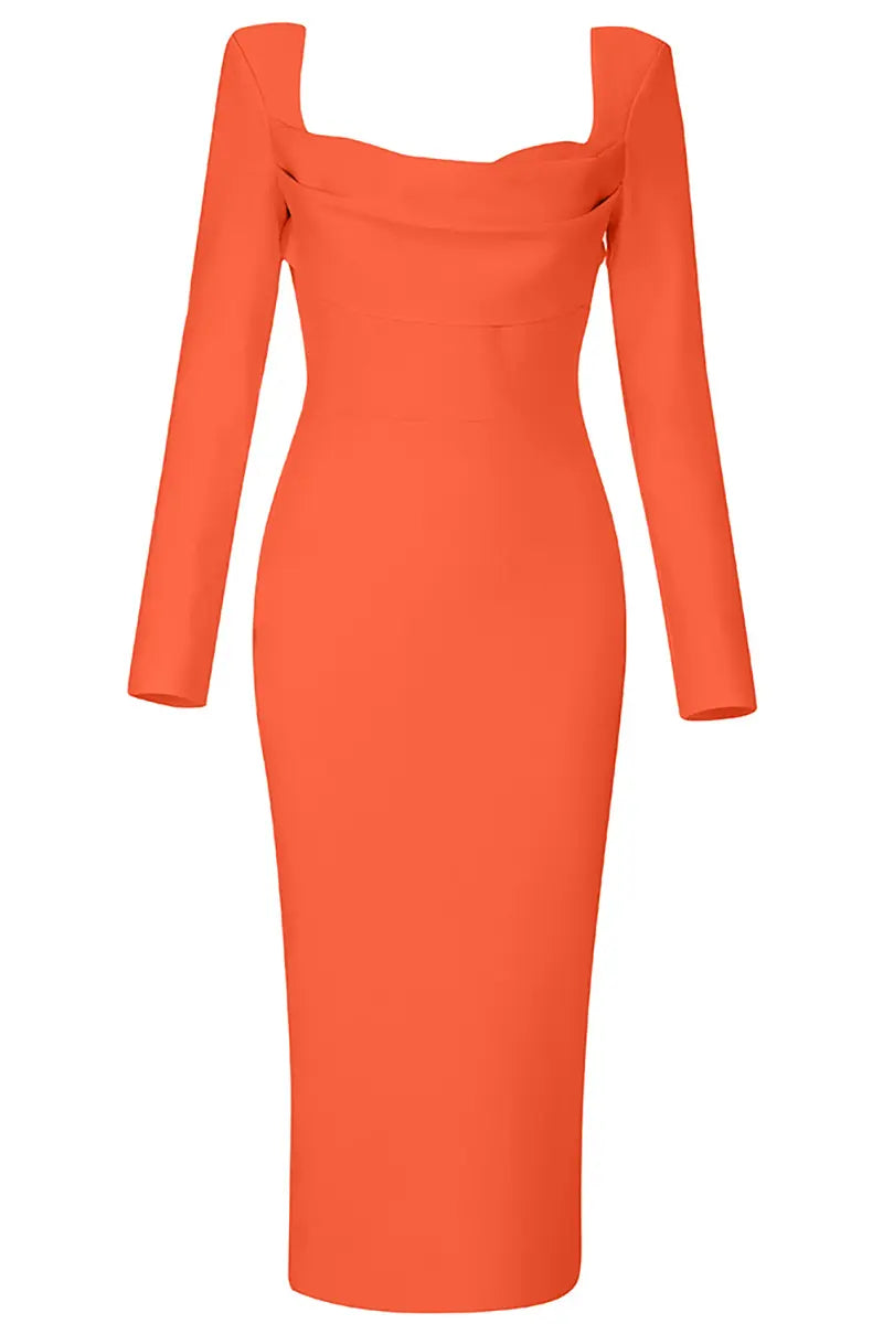 Sexy bandage jurk met vierkante hals