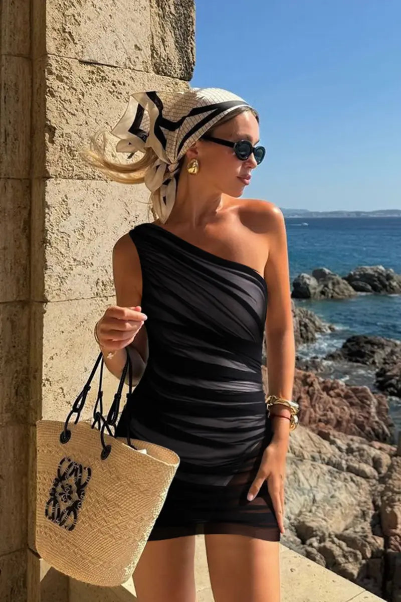 Maillot de bain une pièce en maille noire