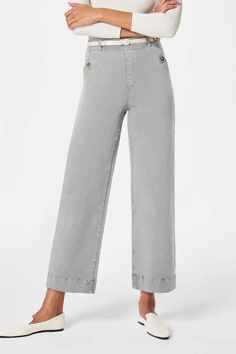Rekbare wijde pijpen denim