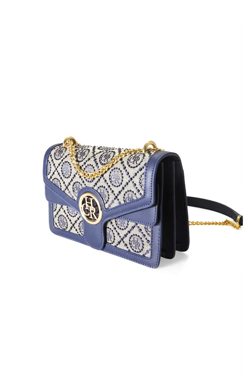 Jacquard Star Rhinestone Chain Crossbody Shoulder Bag