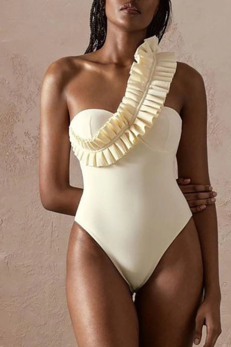 Ruffled Ruched One Piece Swimsuit