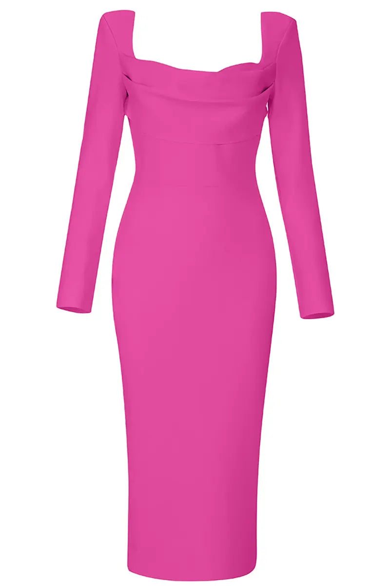 Sexy bandage jurk met vierkante hals