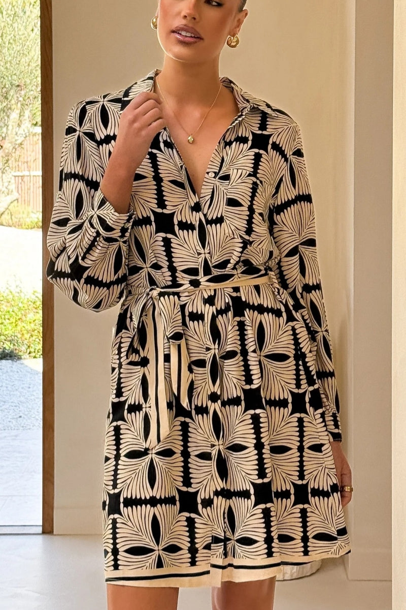 Animal Print Midi A-Line Dress